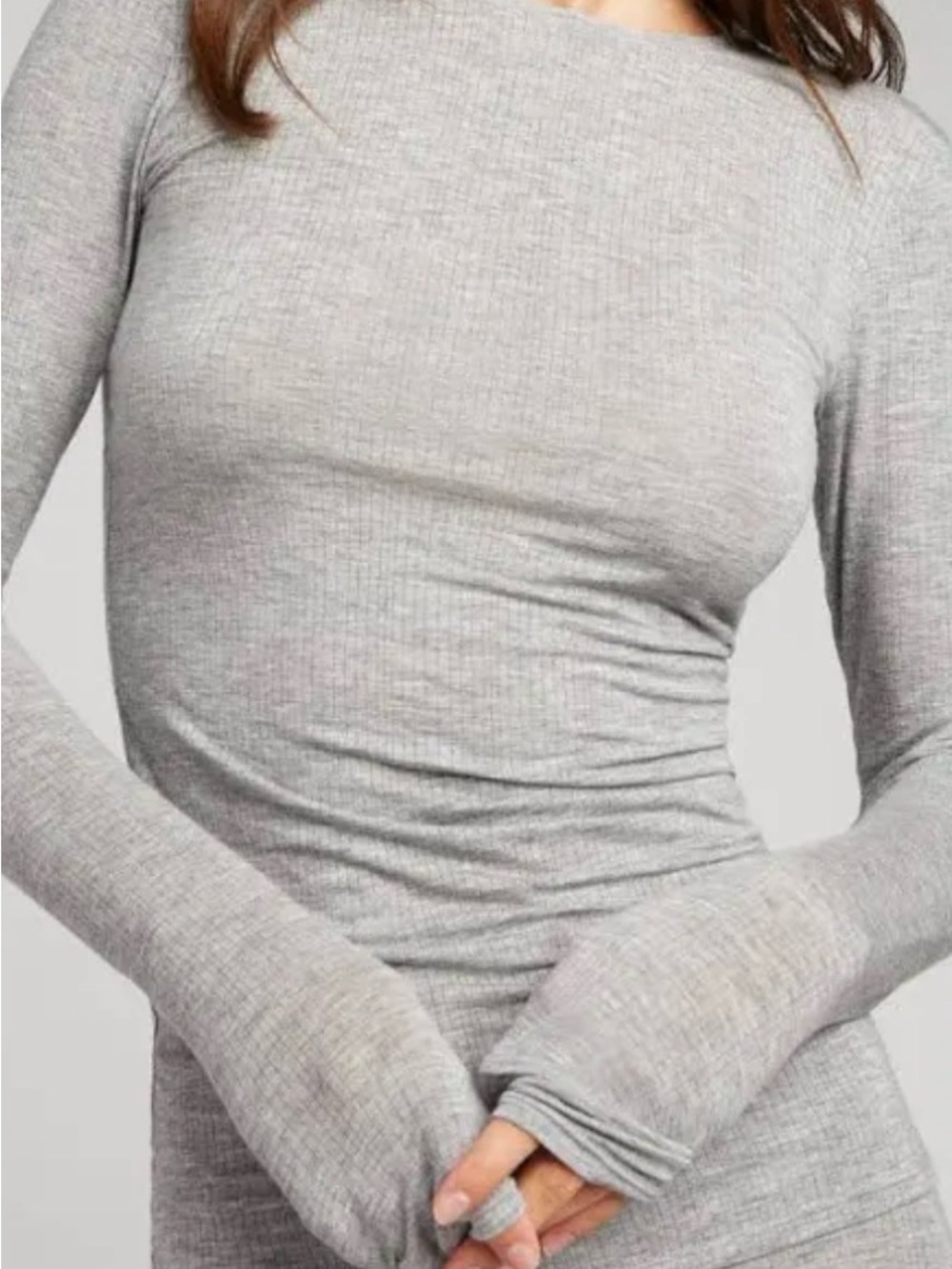 Negative Brand Heather Gray Whipped Long Sleeve Shirt